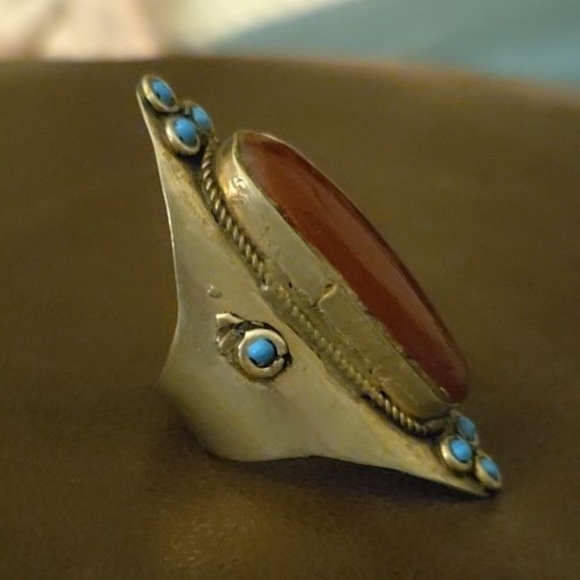 Elongated Sterling Silver Antique Ring - Picture 5 of 7